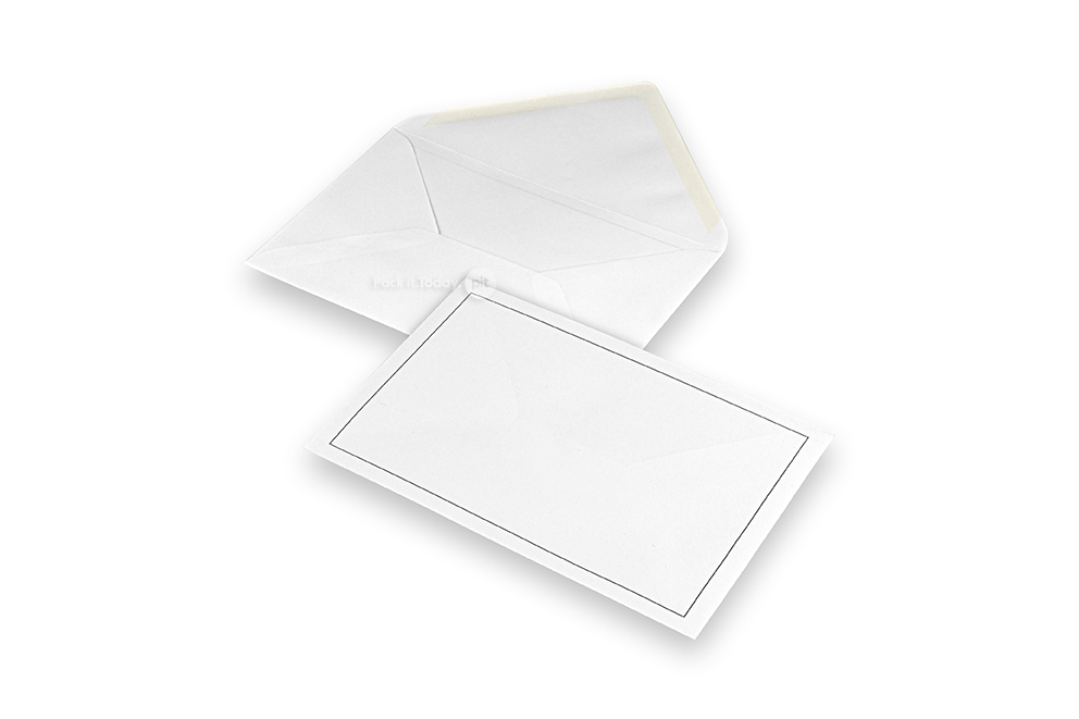 Kuverts für Trauerkarten - weiss + einige Rand, 120 x185 mm